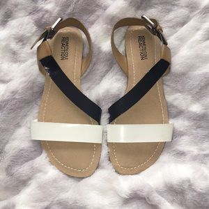 Black and white sandals!!